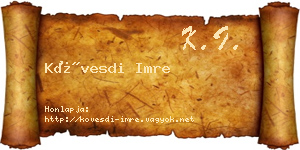 Kövesdi Imre névjegykártya