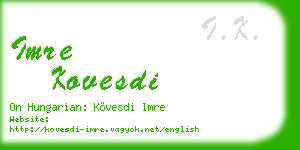imre kovesdi business card